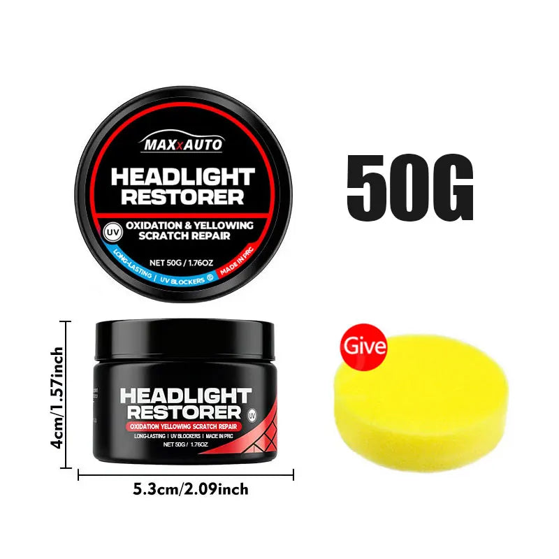 Car Headlight Restoration Kit – Removes Yellowing, Fogging & Oxidation Polish