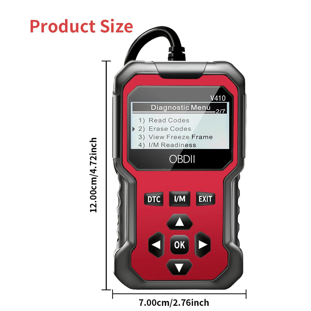 OBD2 Car Diagnostic Scanner – Engine Fault Code Reader for All OBD II Vehicles (1996+)