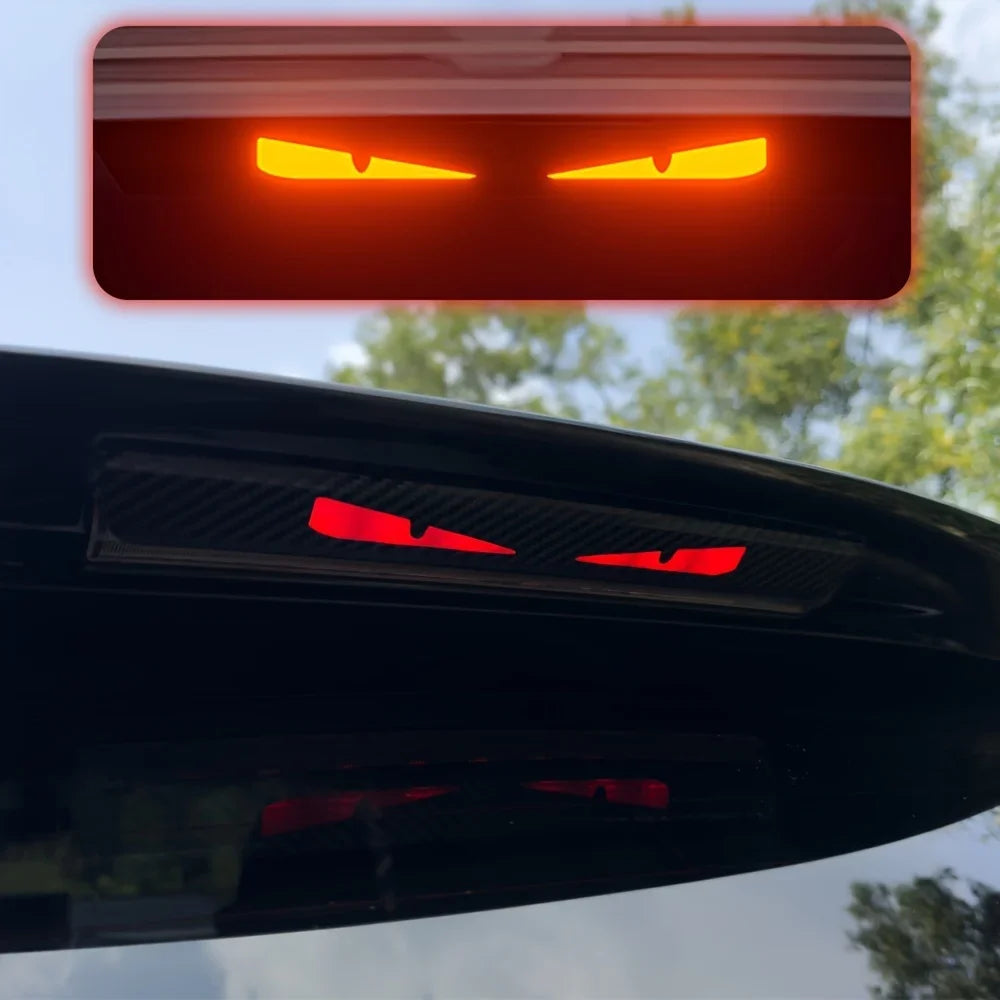 Monster Eyes Car Rear Light Sticker – Devil Eyes Tail Light Decal (Carbon Fiber Style)
