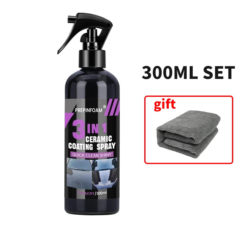 3-in-1 Ceramic Nano Coating Spray – Hydrophobic Car Paint Protection & Shine