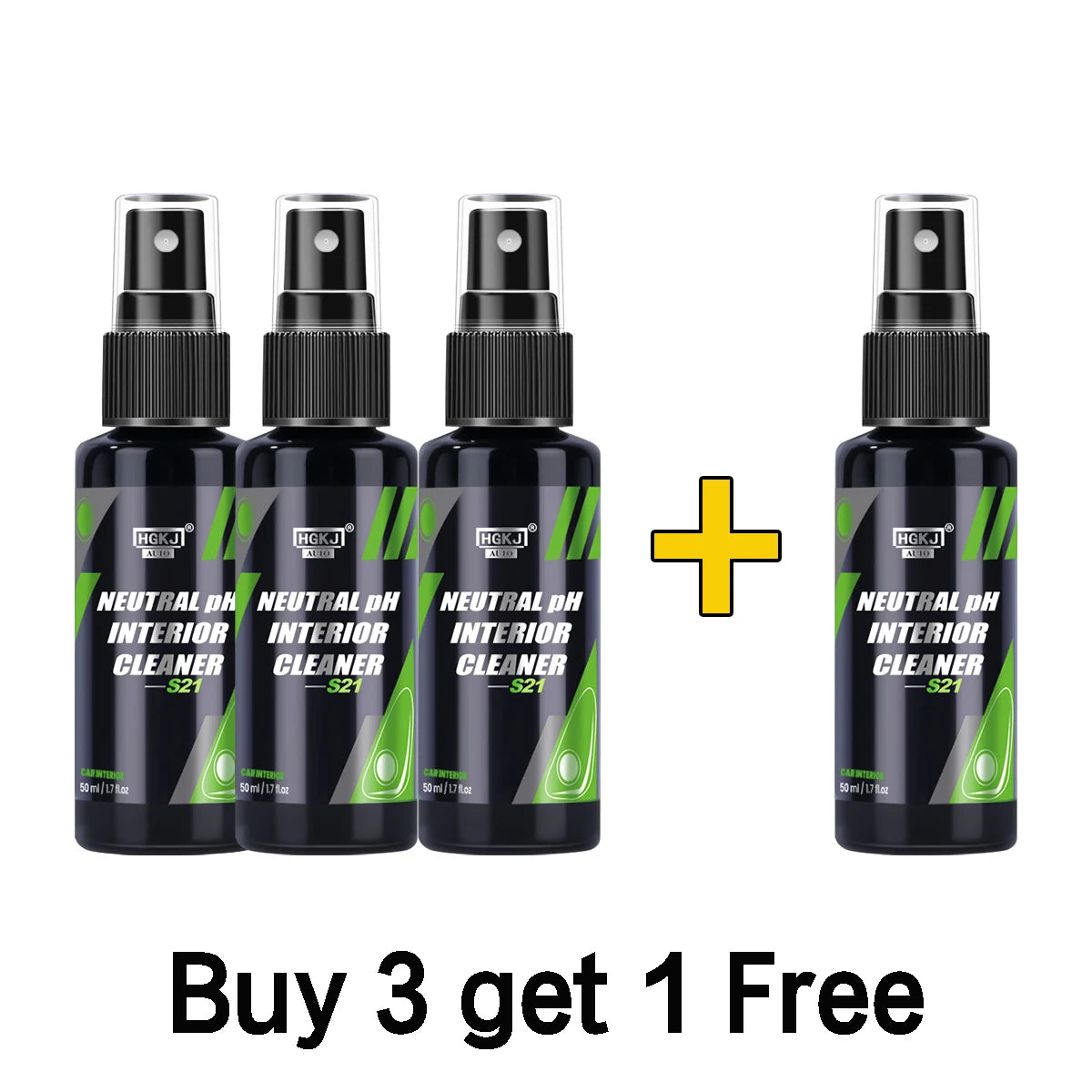 HGKJ S21 Car Interior Cleaner – Multi-Surface Foam Cleaner for Roof, Leather, Fabric & Dashboard