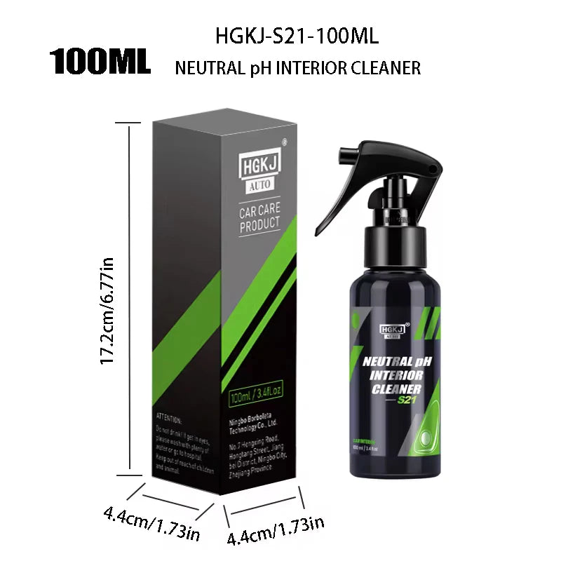 HGKJ S21 Car Interior Cleaner – Multi-Surface Foam Cleaner for Roof, Leather, Fabric & Dashboard