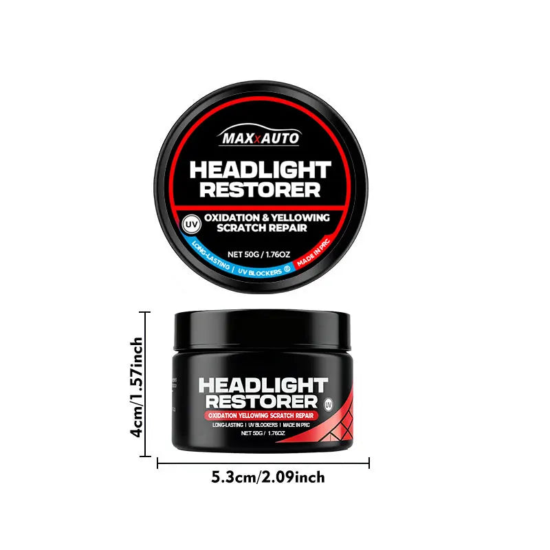 Car Headlight Restoration Kit – Removes Yellowing, Fogging & Oxidation Polish