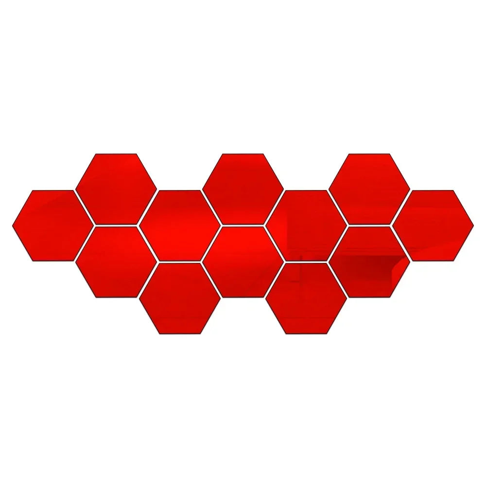 Hexagon Acrylic 3D Mirror Wall Sticker Home Decor