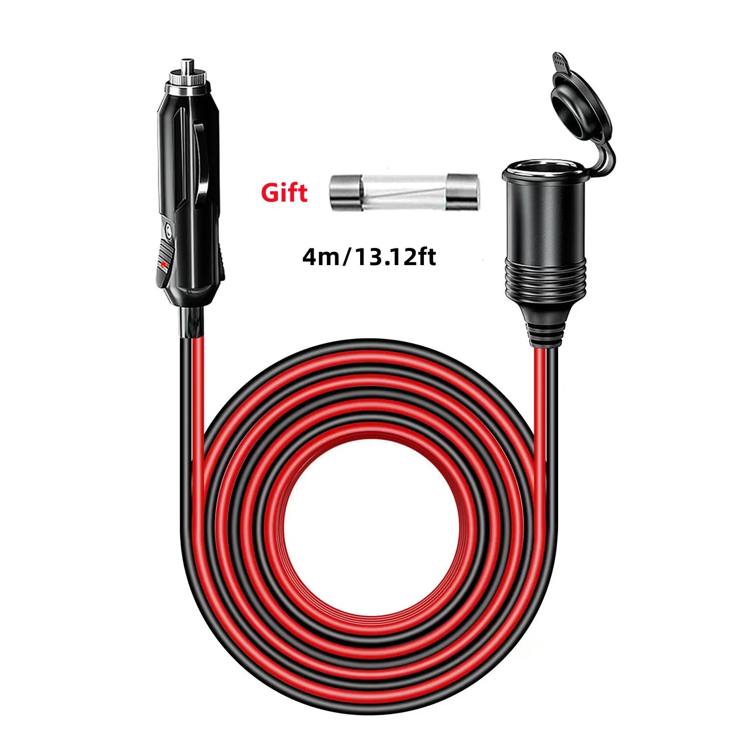 Car male plug cigarette lighter socket adapter power cord crocodile clip 12/24V male plug adapter power cord extender