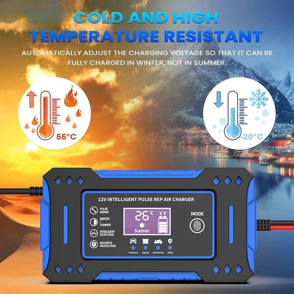 12V 6A Intelligent Car Motorcycle Battery Charger