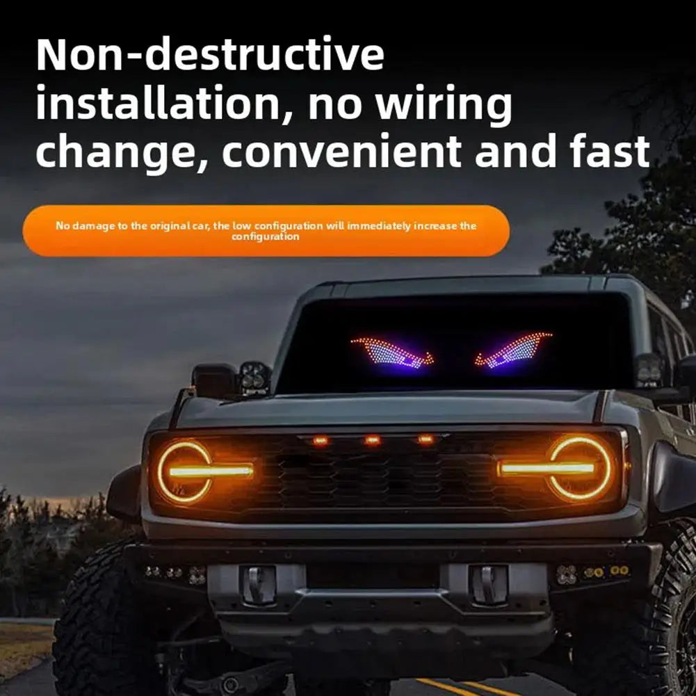 USB RGB Devil Eyes LED Display – Flexible Animated Window Screen for Car & Truck