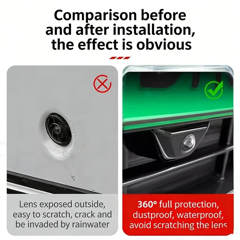 Car Camera Lens Protective Cover – 2/4PCS 360° Rear View Camera Scratch Guard HD Protection