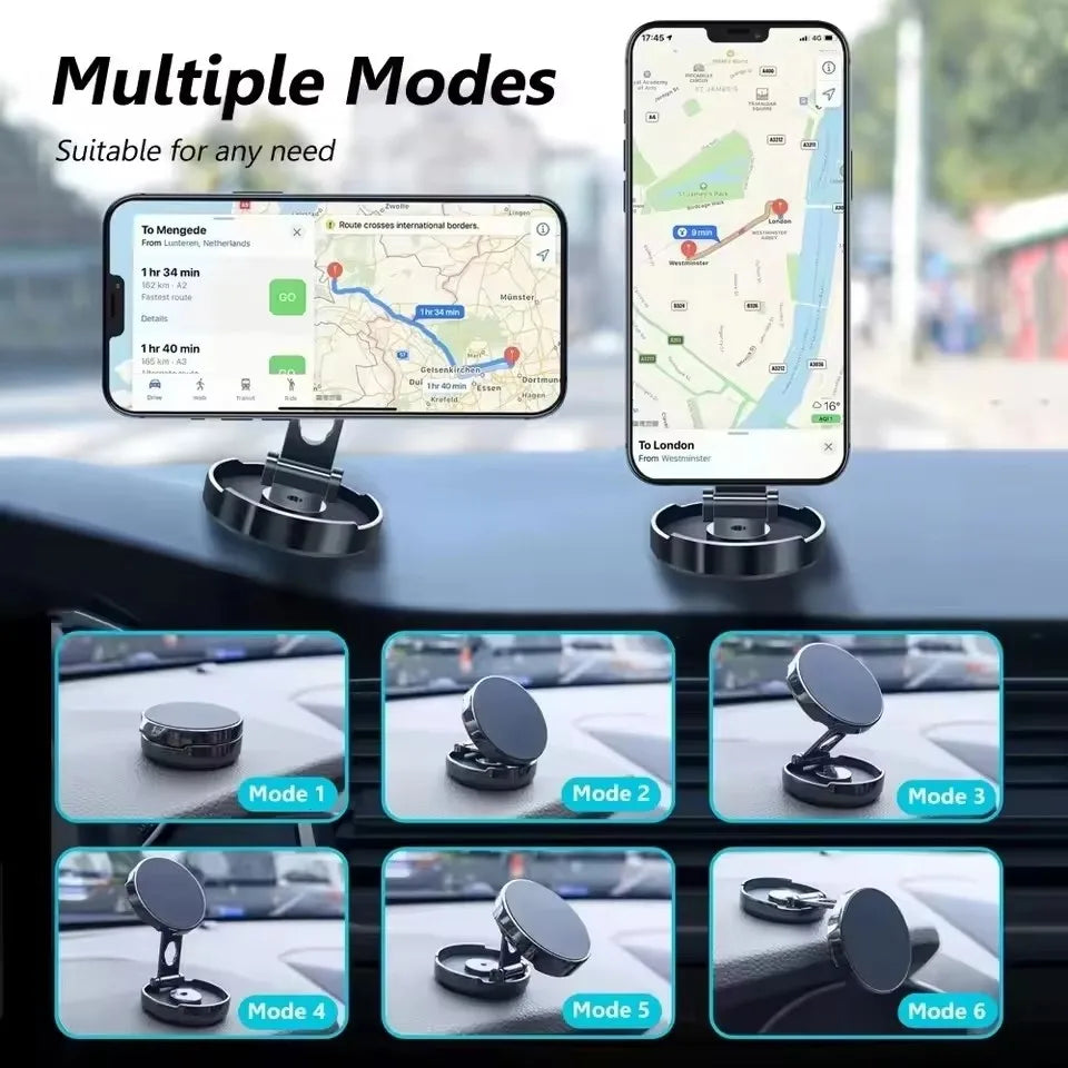 Round Foldable Magnetic Car Phone Holder 360° | מעמד עיגול מתקפל 360°
