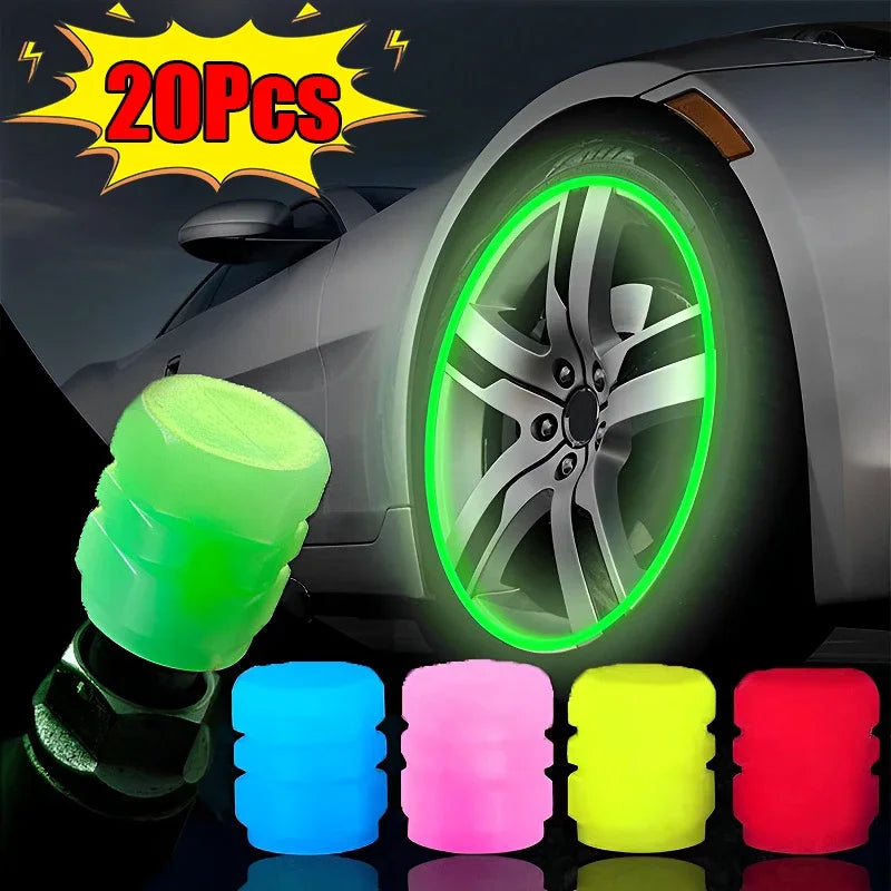 Luminous Valve Caps Fluorescent Night Car