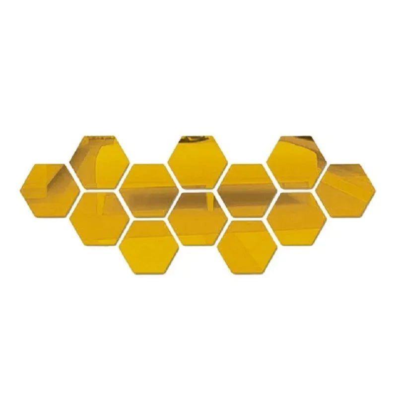 Hexagon Acrylic 3D Mirror Wall Sticker Home Decor