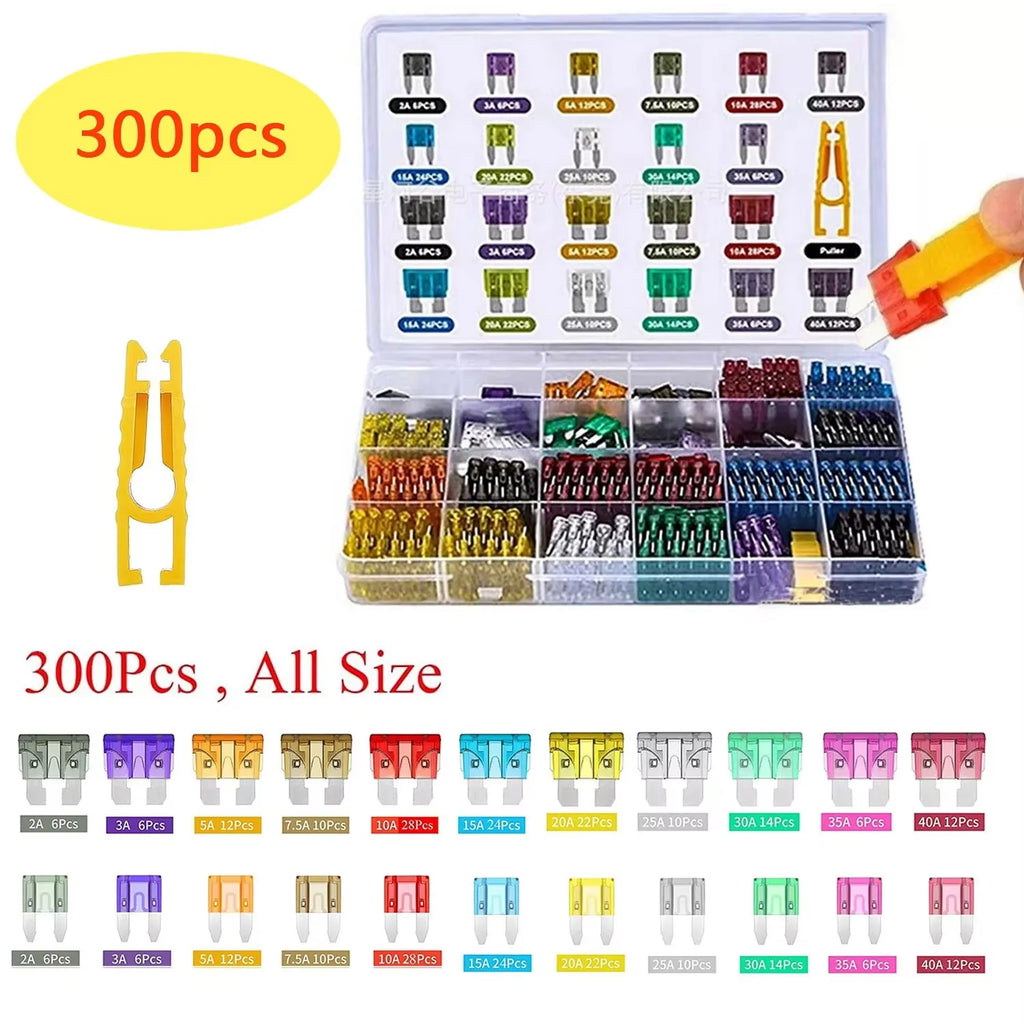 100pcs Car Blade Fuses Set – 2A to 35A Assorted Automotive Fuse Kit for Car/RV/Truck