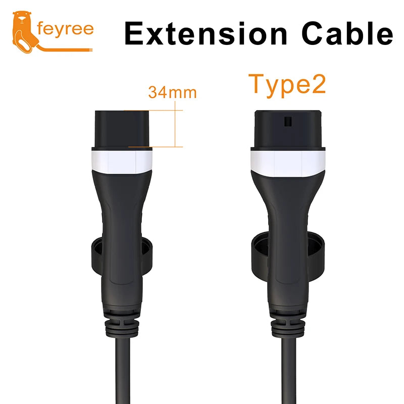 EV Charging Cable Type 2 16A/32A 4-22kW 5M | כבל טעינה EV Type 2 16A/32A 22kW