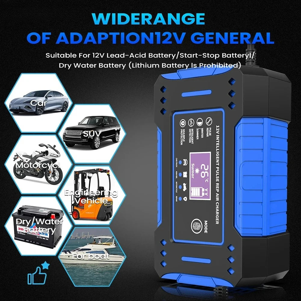 12V 6A Intelligent Car Motorcycle Battery Charger