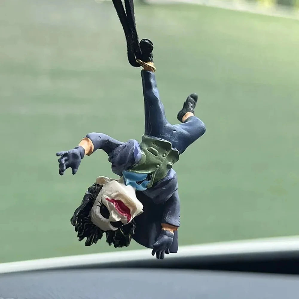 Car Resin Pendant – Cartoon Rearview Mirror Hanging Decoration (Cowhide Style Joker Design)