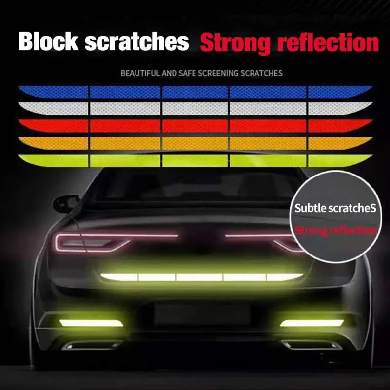 Car Wheel Hub Reflective Strips – Door Handle Safety Warning Stickers for Auto Exterior