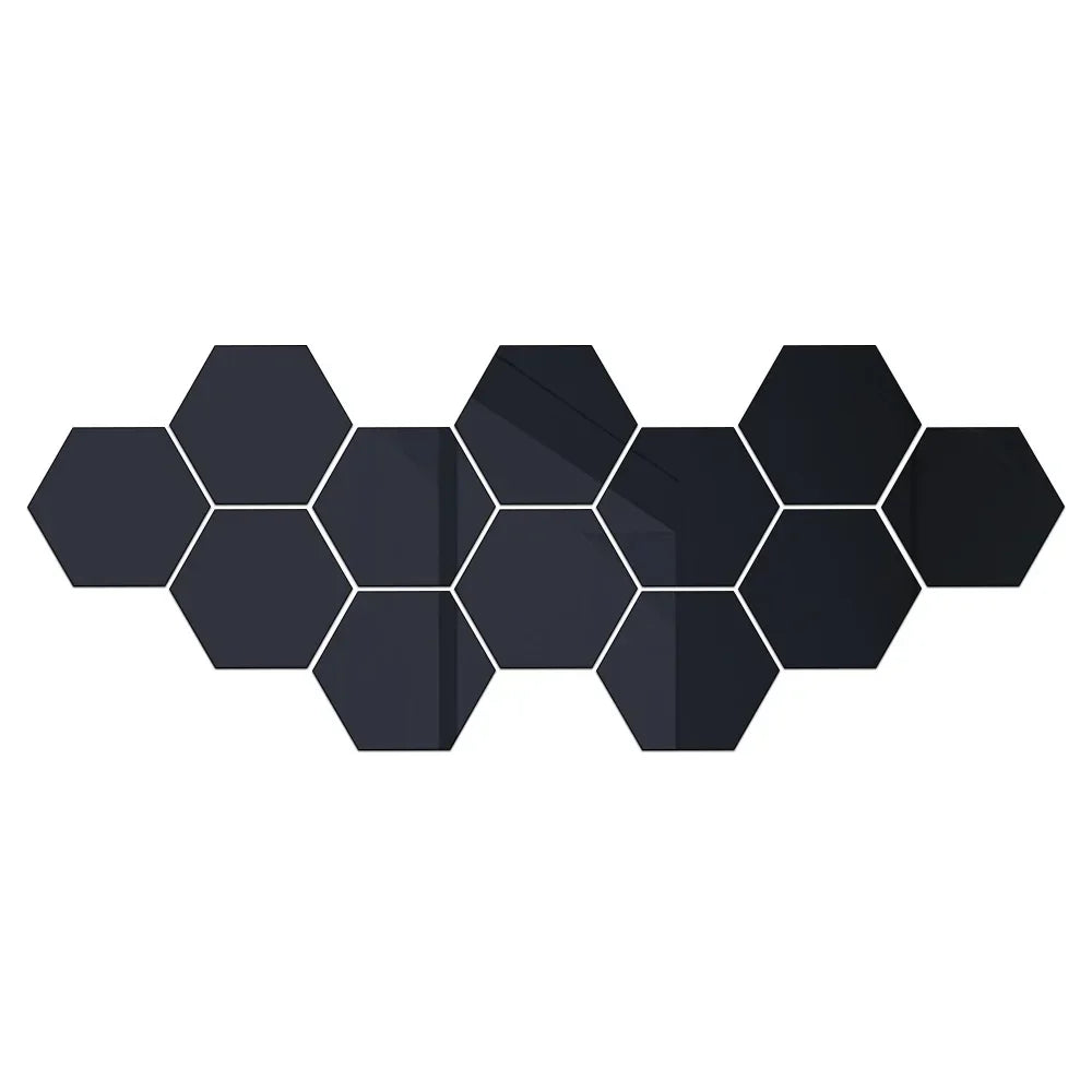 Hexagon Acrylic 3D Mirror Wall Sticker Home Decor