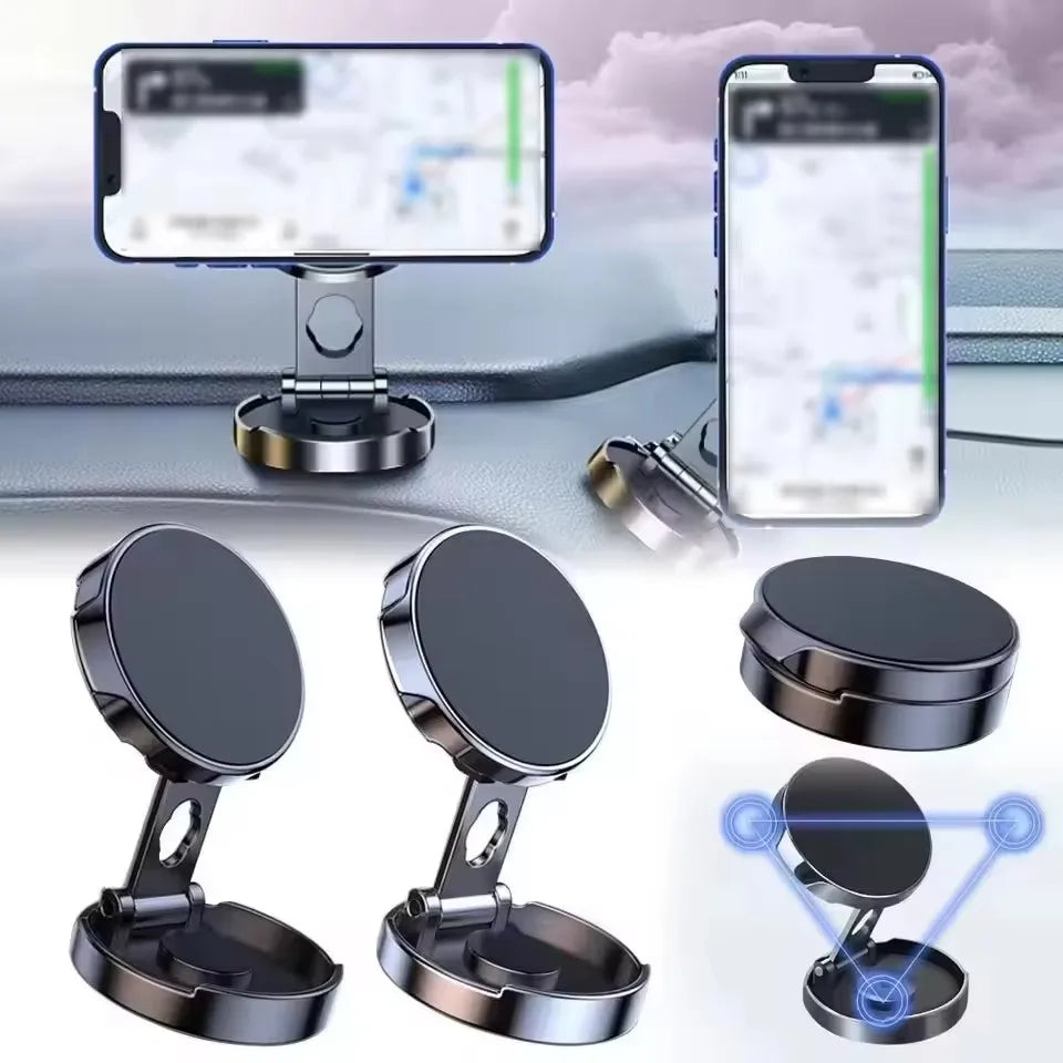 Round Foldable Magnetic Car Phone Holder 360° | מעמד עיגול מתקפל 360°