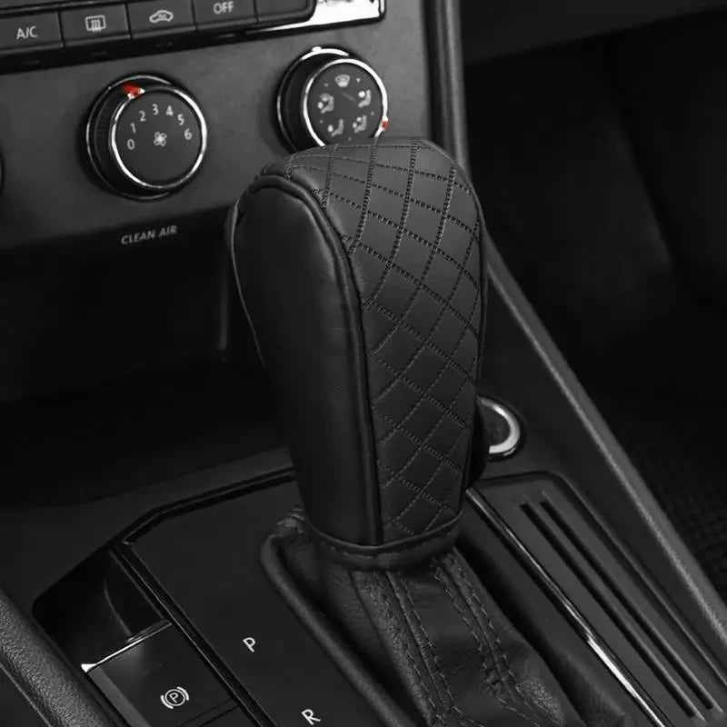 PU Leather Gear Shift Cover – Non-Slip Universal Automatic Car Shift Handle Protector