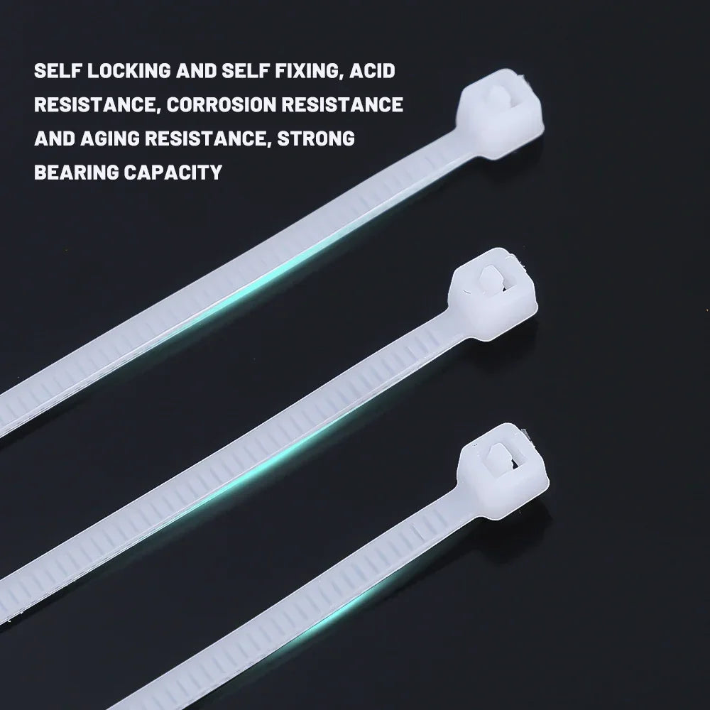 Nylon Cable Ties Set – 100/1000pcs Self-Locking Zip Ties for Home & Office Wiring