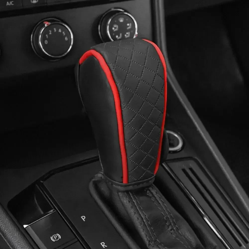 PU Leather Gear Shift Cover – Non-Slip Universal Automatic Car Shift Handle Protector