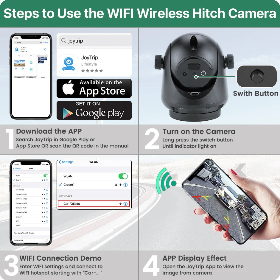 Wireless Rear View Camera 5G WiFi Night Vision | מצלמת רוורס אלחוטית 5G WiFi