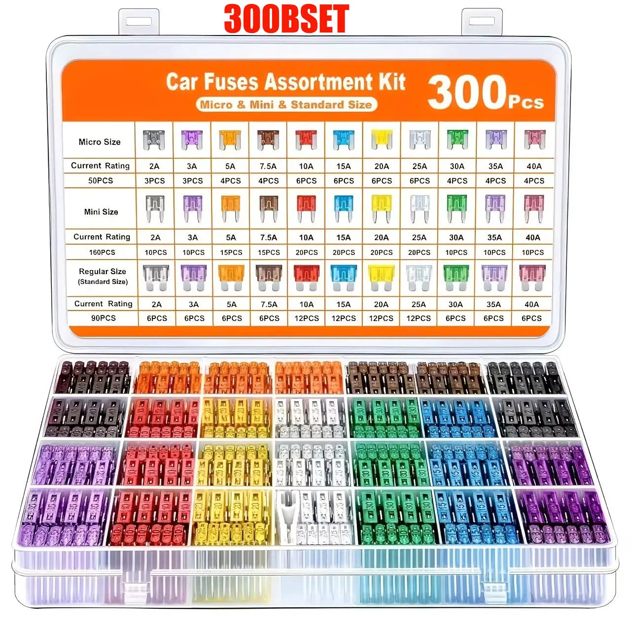 100pcs Car Blade Fuses Set – 2A to 35A Assorted Automotive Fuse Kit for Car/RV/Truck