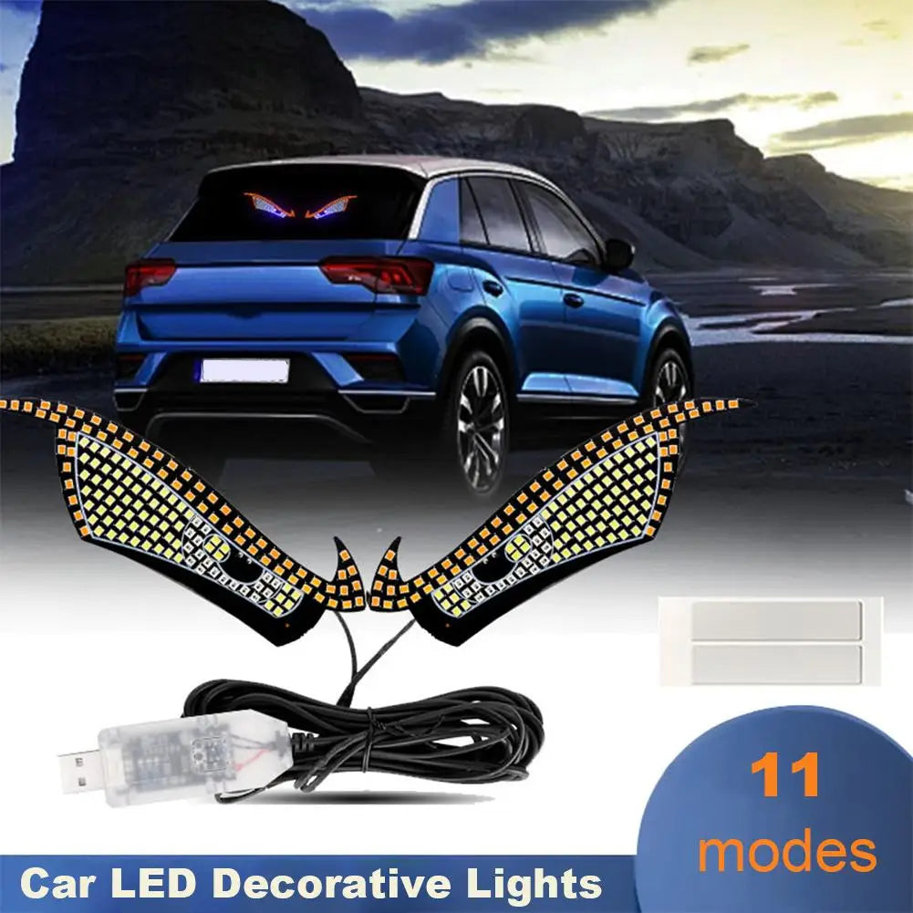 USB RGB Devil Eyes LED Display – Flexible Animated Window Screen for Car & Truck