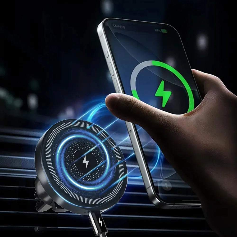 Magnetic Wireless Car Charger 30W | מטען מגנטי אלחוטי 30W לרכב