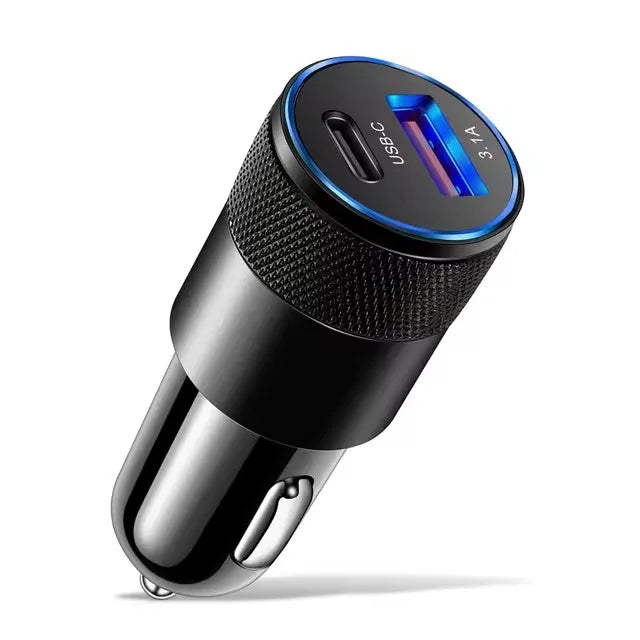 66W USB Car Charger – Type-C PD Fast Charging Adapter for Xiaomi & Huawei