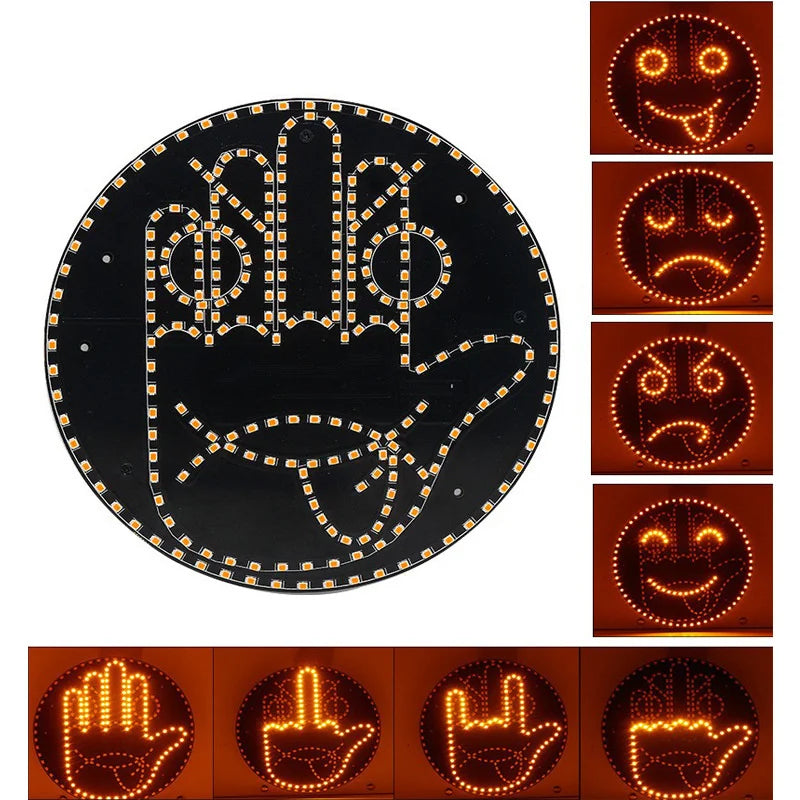 LED Middle Finger Gesture Car Light – Remote Control Funny Road Rage Expression Palm Light