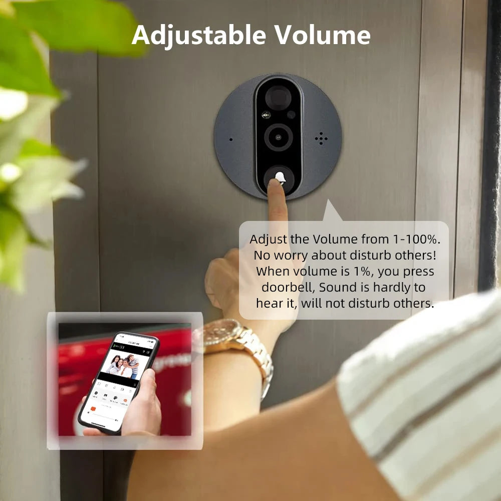 Smart Peephole Camera 3MP WiFi 5000mAh Battery | צופייה חכמה 3MP סוללית 5000mAh