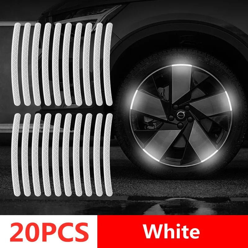 Car Wheel Hub Reflective Strips – Door Handle Safety Warning Stickers for Auto Exterior