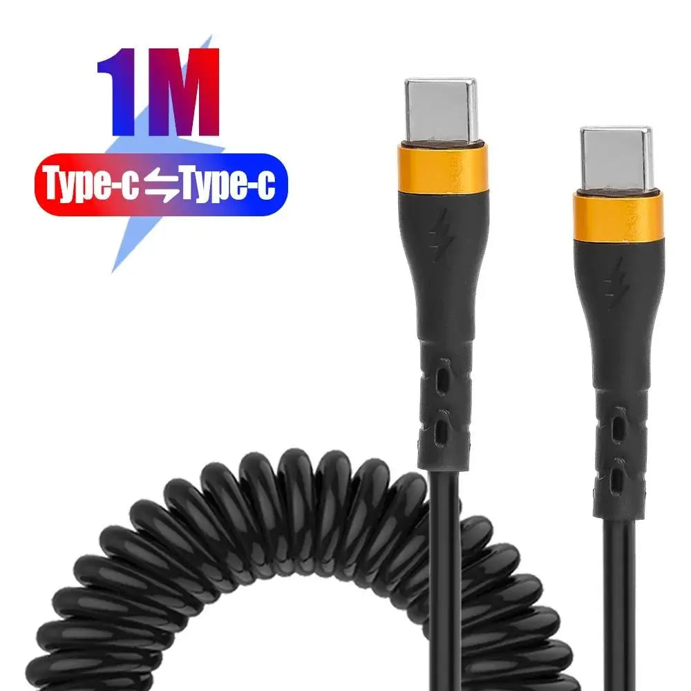 Spring USB-C to USB-C Cable PD 120W 5A | כבל ספירלי USB-C 120W 5A