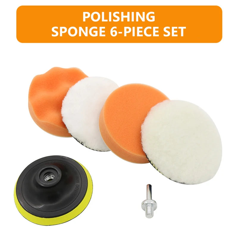 6PCS Car Polishing Sponge Pads Kit – Foam Buffing Pads 3/4/5 Inch for Scratch Removal