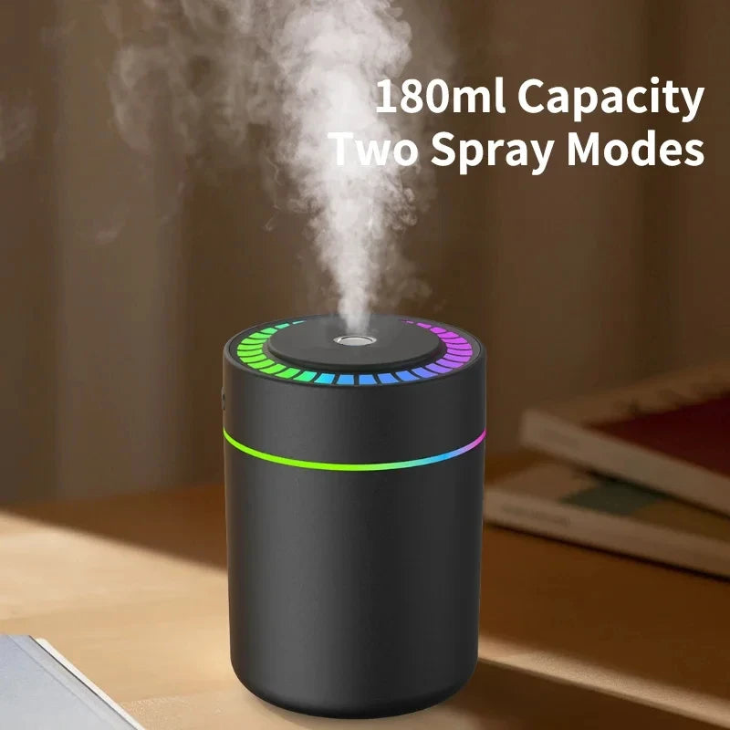 Mini USB Car Air Humidifier – Aroma Essential Oil Diffuser with LED Mist Light