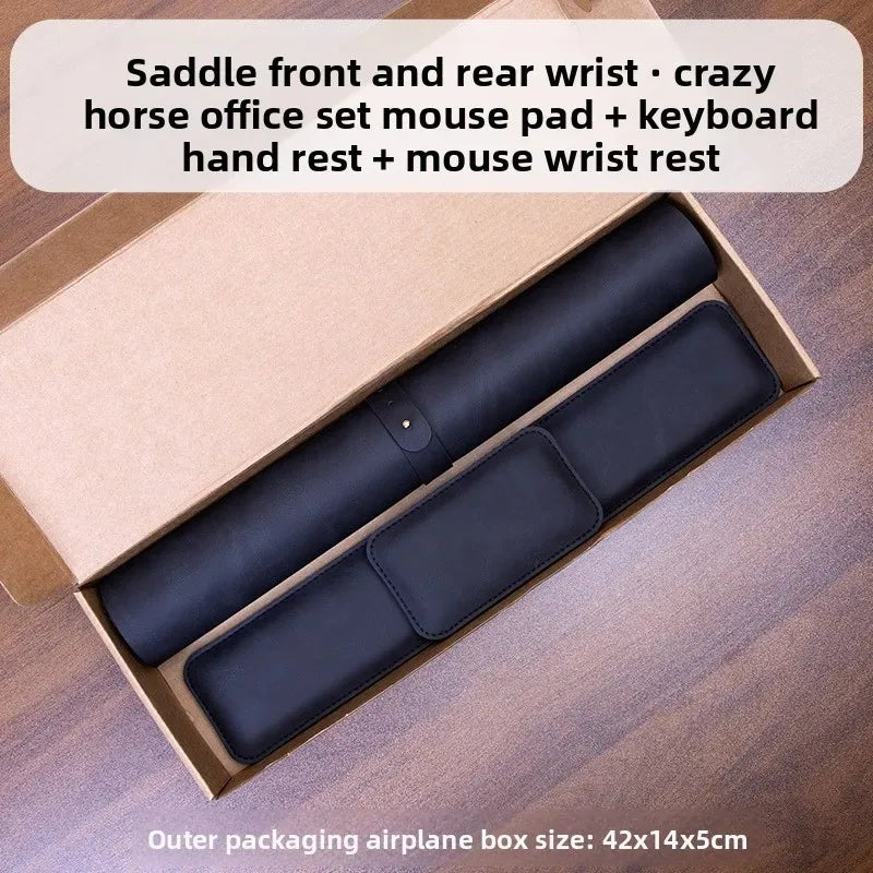 Wrist Pad Rest Keyboard Guard Three Pieces Desk Pad Waterproof PU Mouse Pad Large Mousepad