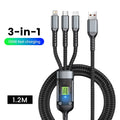3-in-1 Fast Charging Cable 100W USB-C/Micro/Lightning | כבל טעינה 3 ב-1 100W