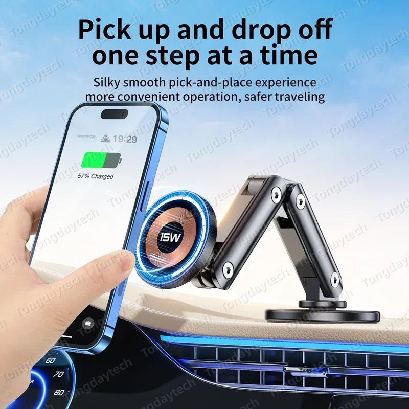 Magnetic Car Charger Holder 15W 360° | מטען מגנטי לרכב 15W סיבוב 360°