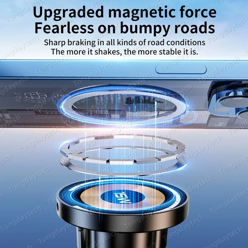 Magnetic Car Charger Holder 15W 360° | מטען מגנטי לרכב 15W סיבוב 360°