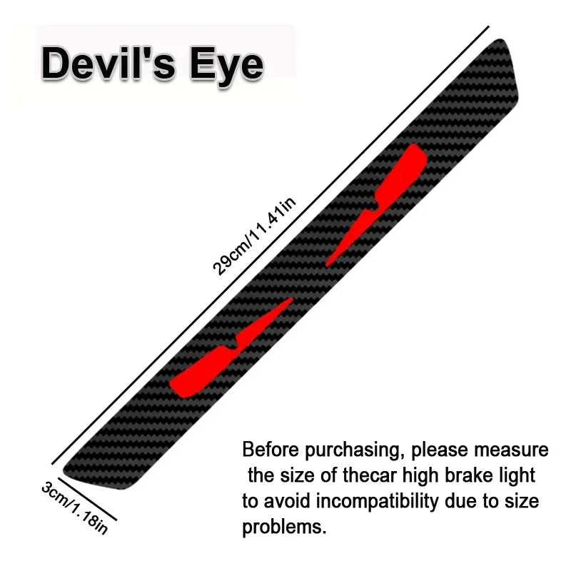 Monster Eyes Car Rear Light Sticker – Devil Eyes Tail Light Decal (Carbon Fiber Style)