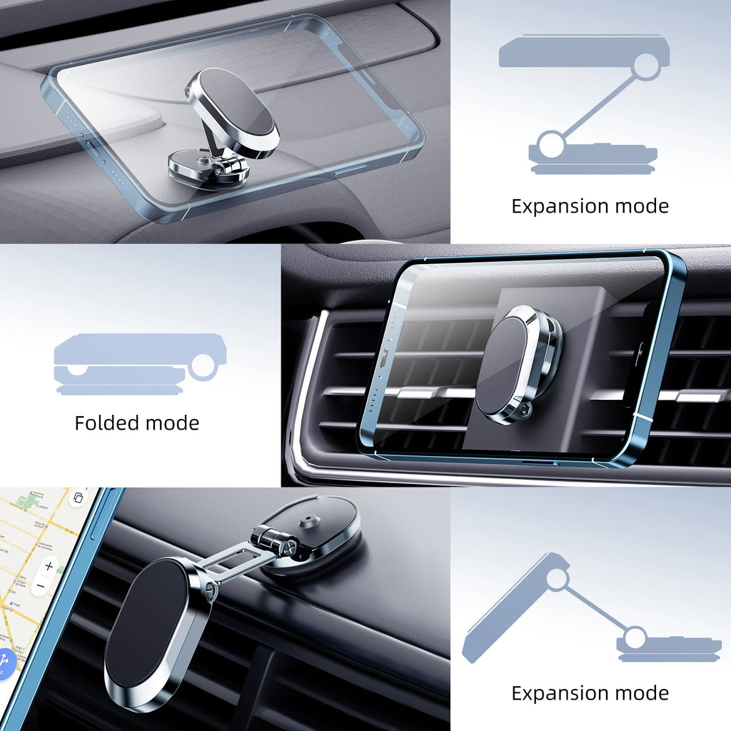 Foldable Magnetic Car Phone Holder Dashboard 360° | מעמד טלפון מתקפל לדשפד 360°