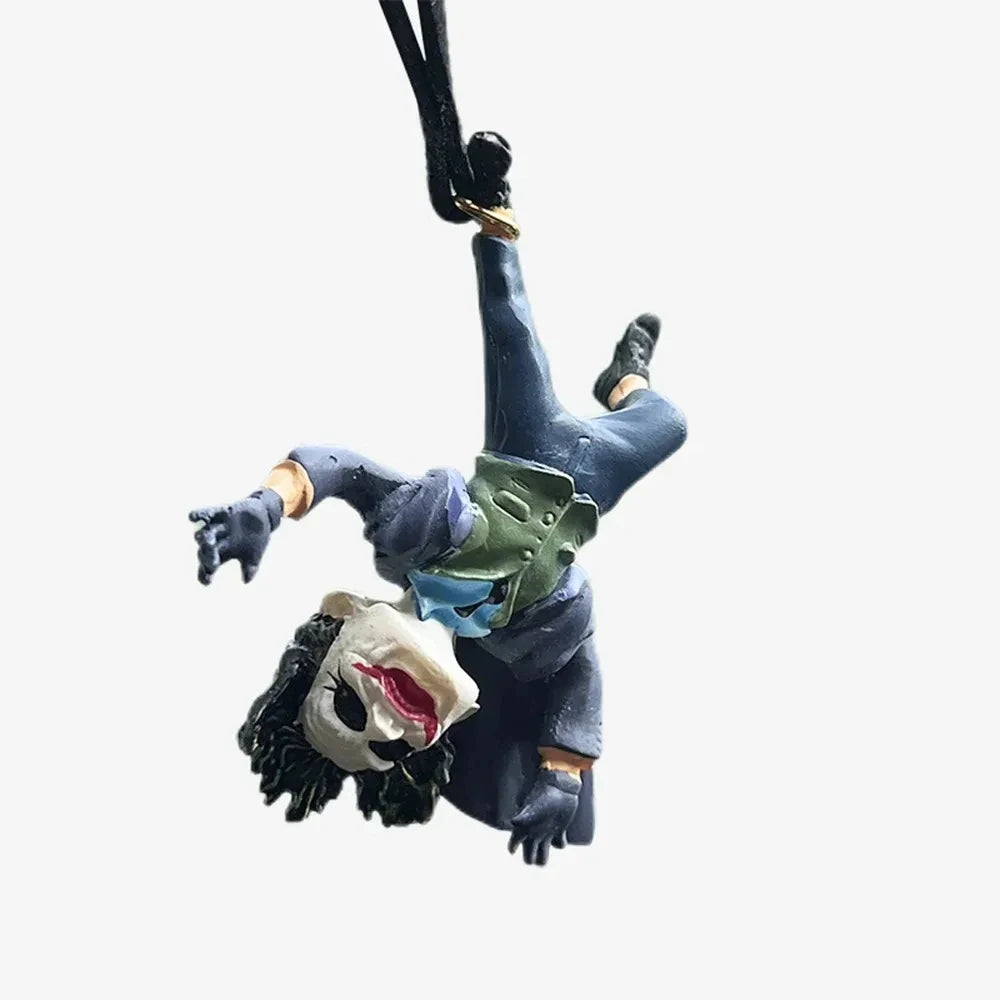 Car Resin Pendant – Cartoon Rearview Mirror Hanging Decoration (Cowhide Style Joker Design)