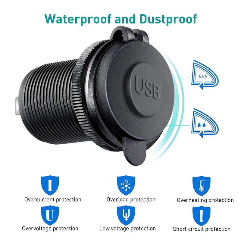 3-Port Car USB Charger Socket USB-C PD + QC 3.0 | שקע טעינה 3 יציאות לרכב