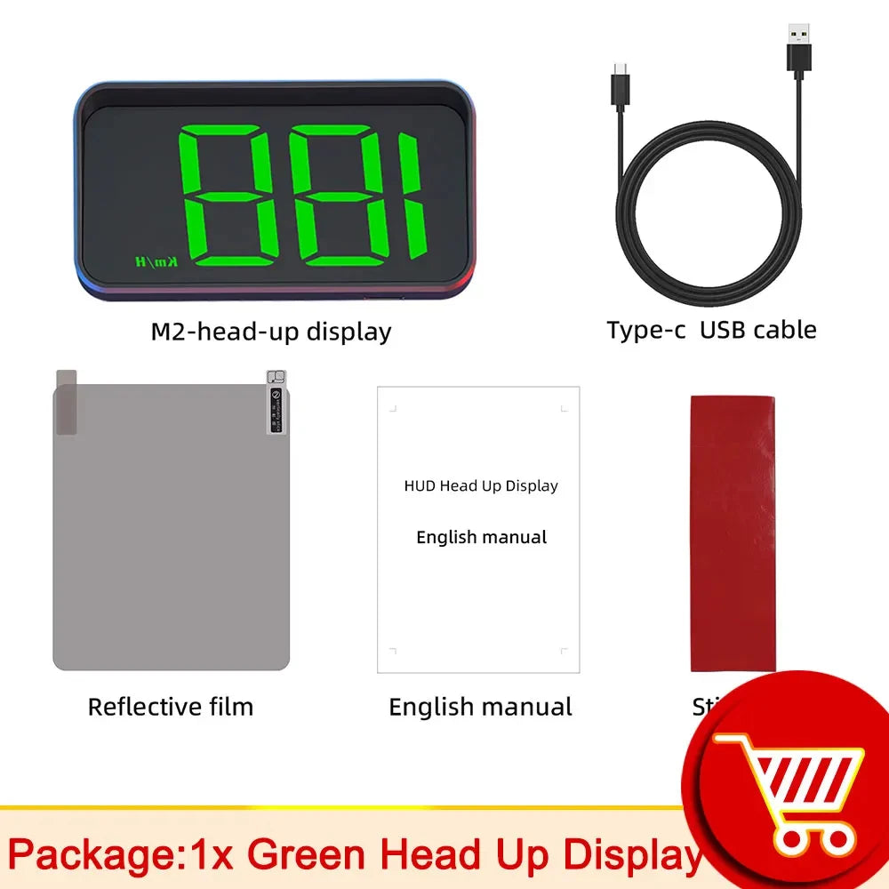 M2 HD Car Head up Display GPS Speedometer KM/H