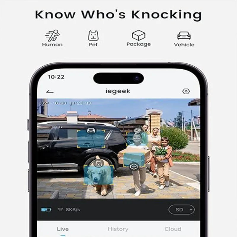 Wireless Video Doorbell 2K AI Motion Detection | דלתון חכם אלחוטי 2K זיהוי AI