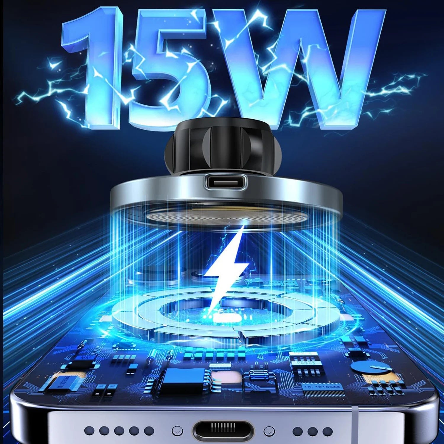 Magnetic Wireless Car Charger 15W Air Vent | מטען אלחוטי מגנטי 15W לפתח מזגן