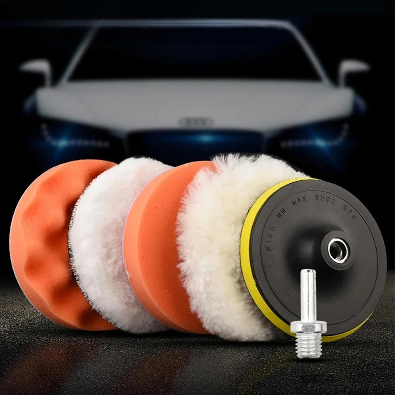 6PCS Car Polishing Sponge Pads Kit – Foam Buffing Pads 3/4/5 Inch for Scratch Removal