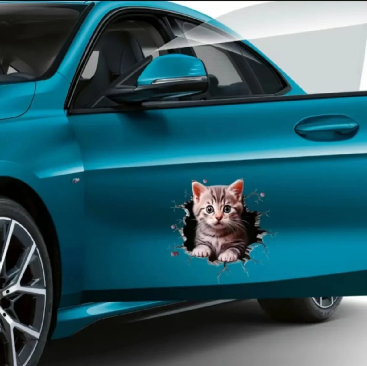 3D Cute Cat Car Sticker – Universal Vehicle & Laptop Decoration Decal (1PC)