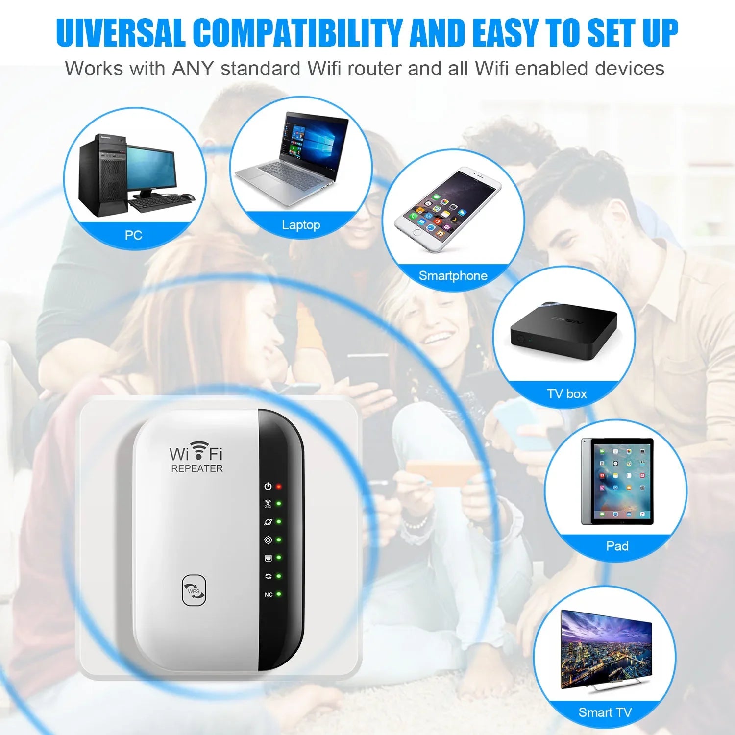 Wireless WiFi Repeater 300Mbps WiFi Extender Amplifier